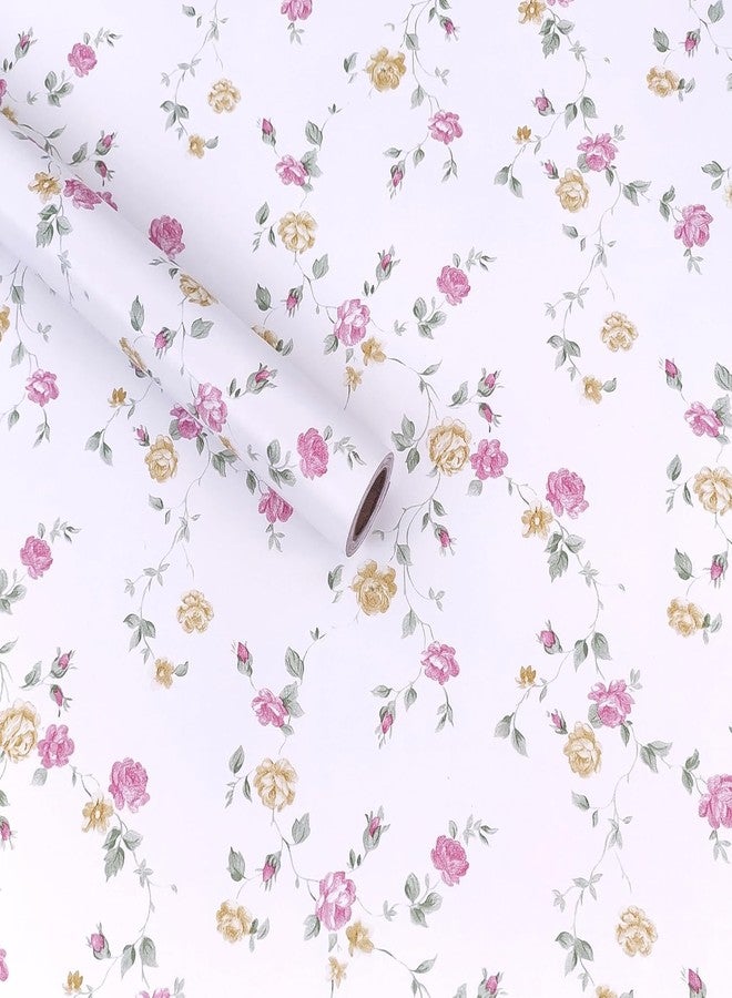 HOMEMATES Self-Adhesive Waterproof Wallpaper Old Furniture Vinyl Stickers Wooden Door Wardrobe Desktop PVC Wall Papers 45 X 304 CM- (Floral Style-1), Multicolour - Image 1